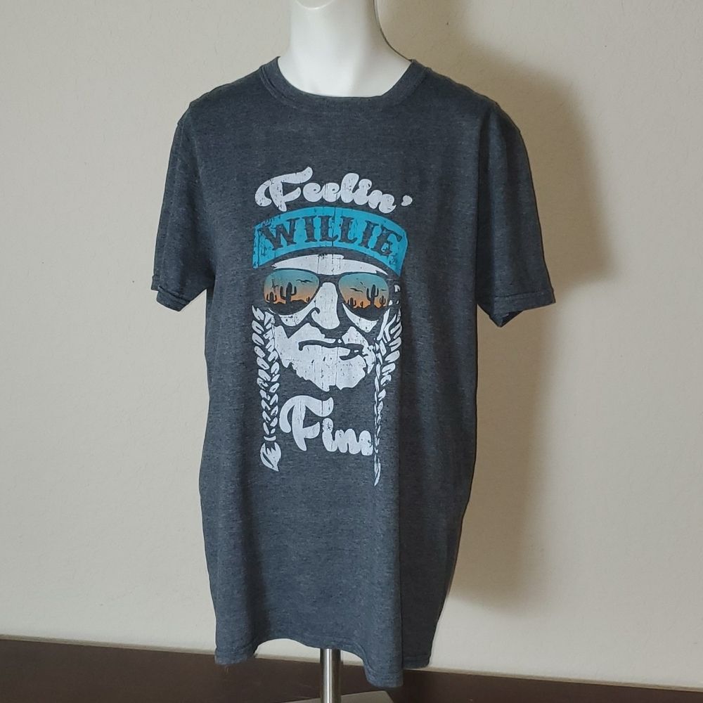 Willie Nelson Graphic Tee | Feelin' Willie Fine Gray Shirt |Unisex Country Music - Picture 2 of 8